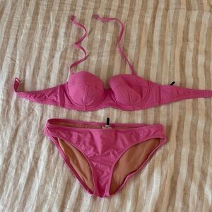 J. Crew Vibrant Pink Bikini Set